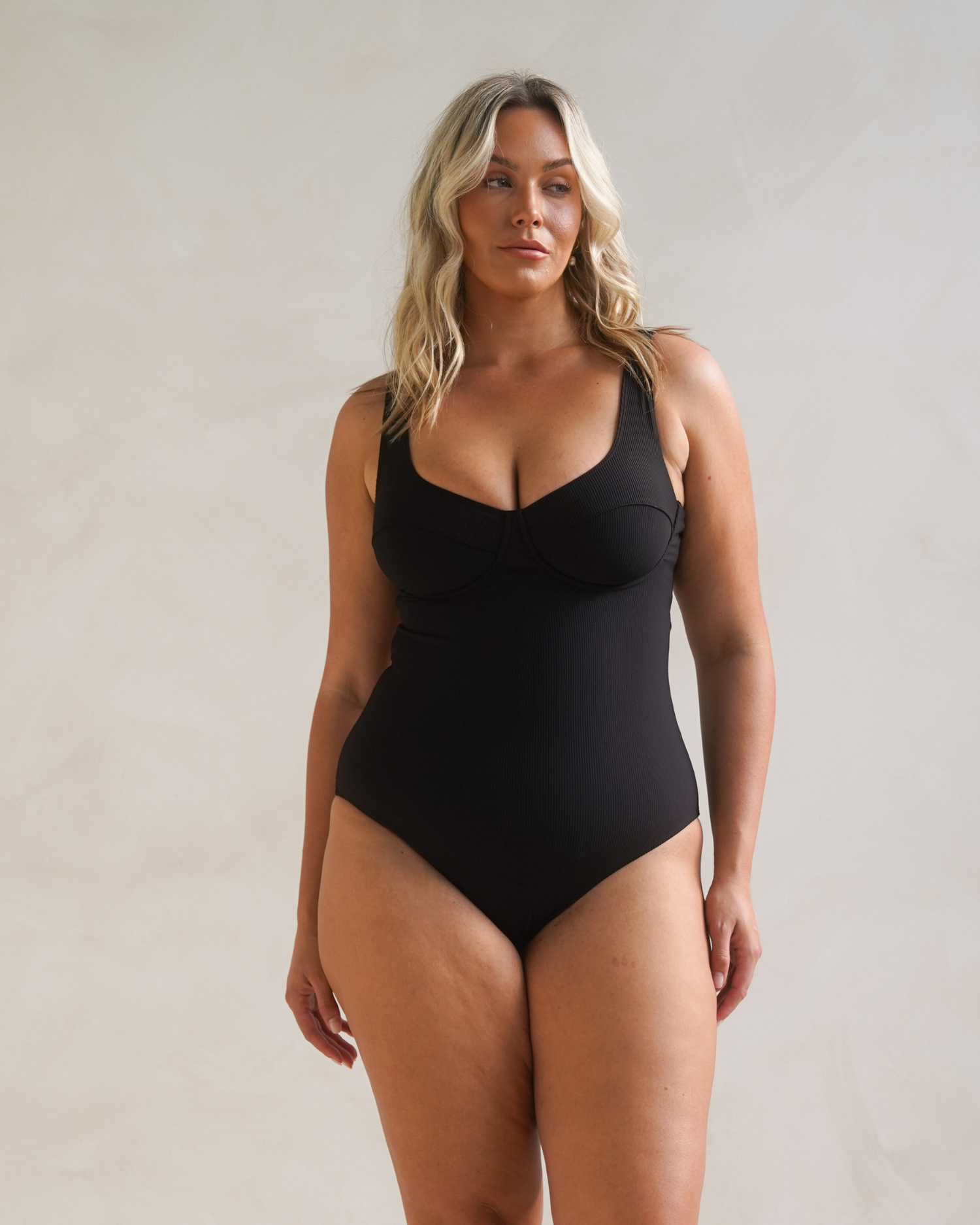 Original Underwire One Piece | Black Rib