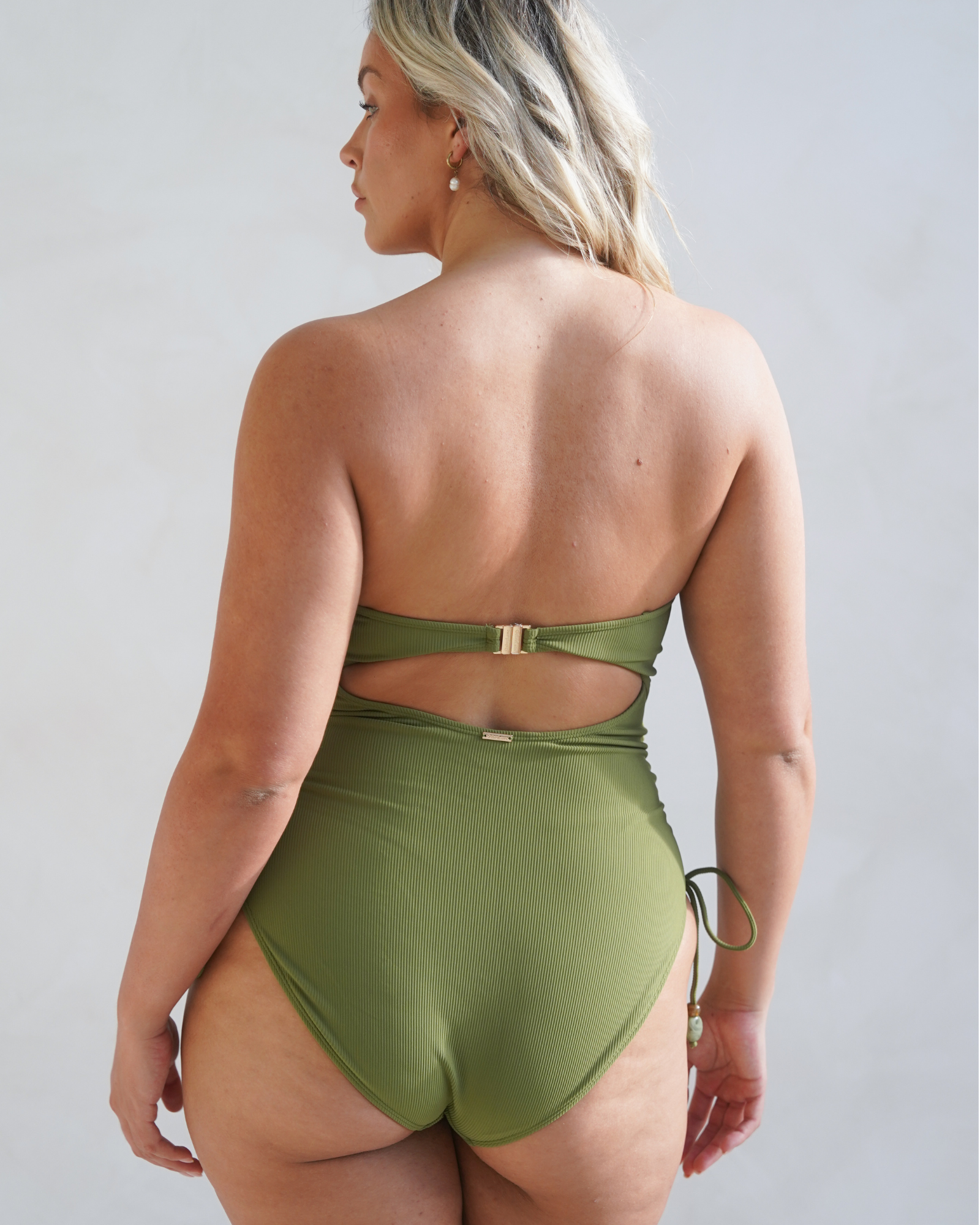 Ruched Side Tie One Piece | Moss