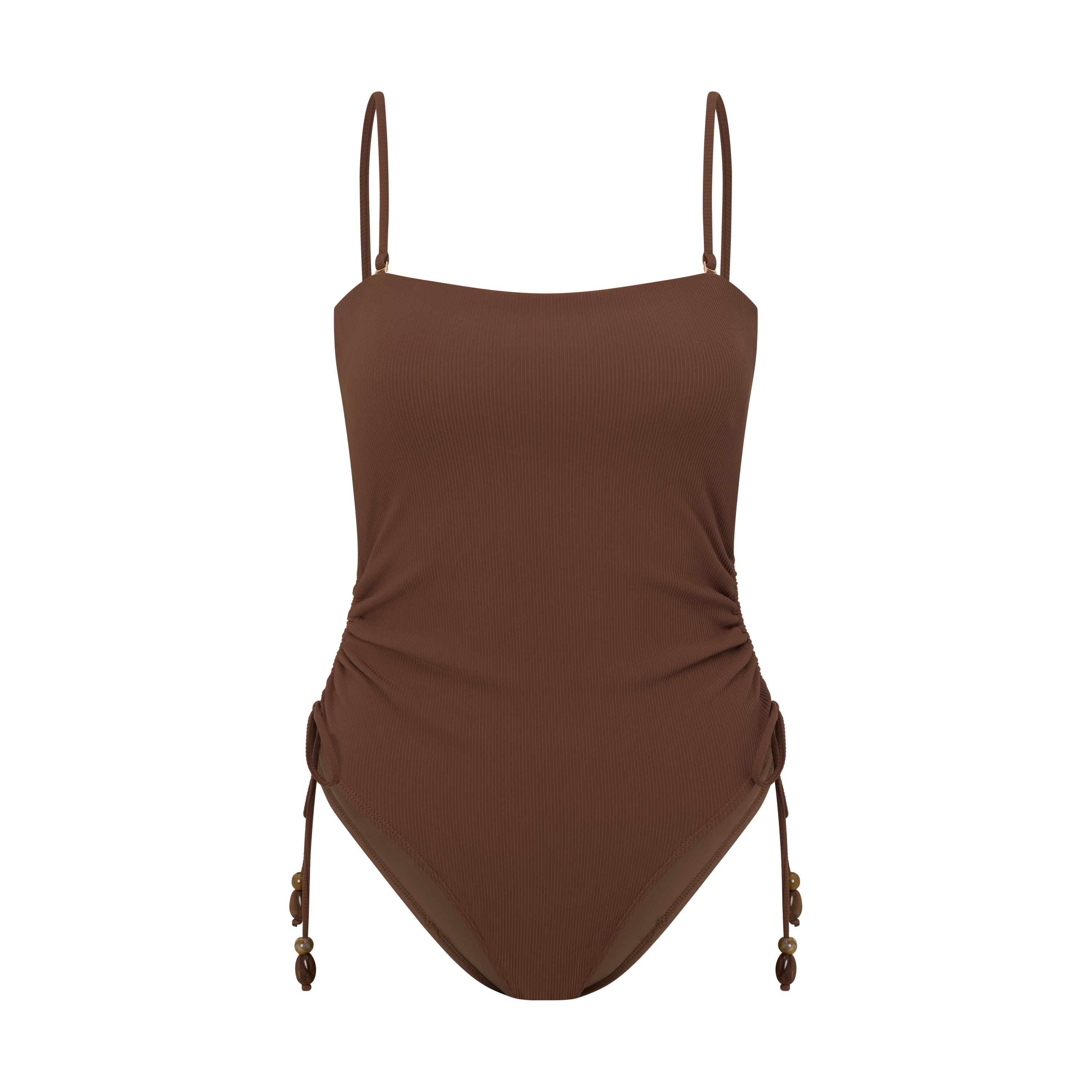 ochre-lane-ruched-one-piece-chocolate-rib