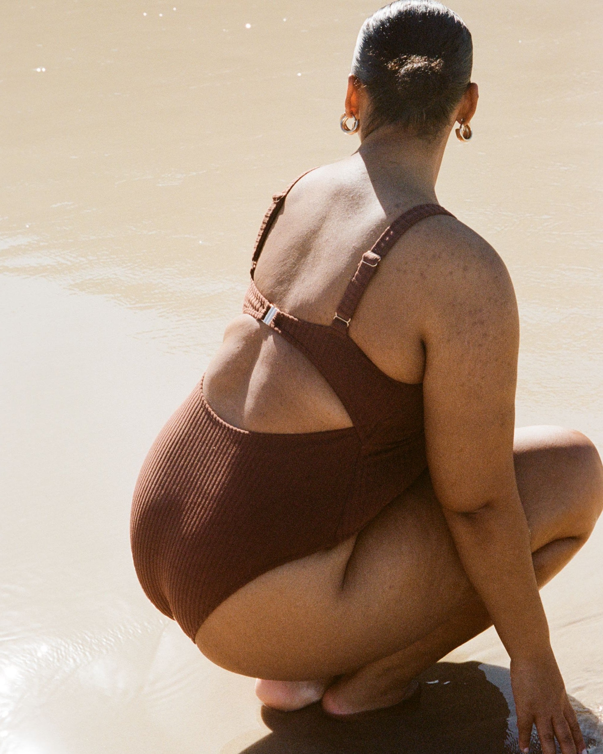 Ribbed Towelling One Piece | Cocoa