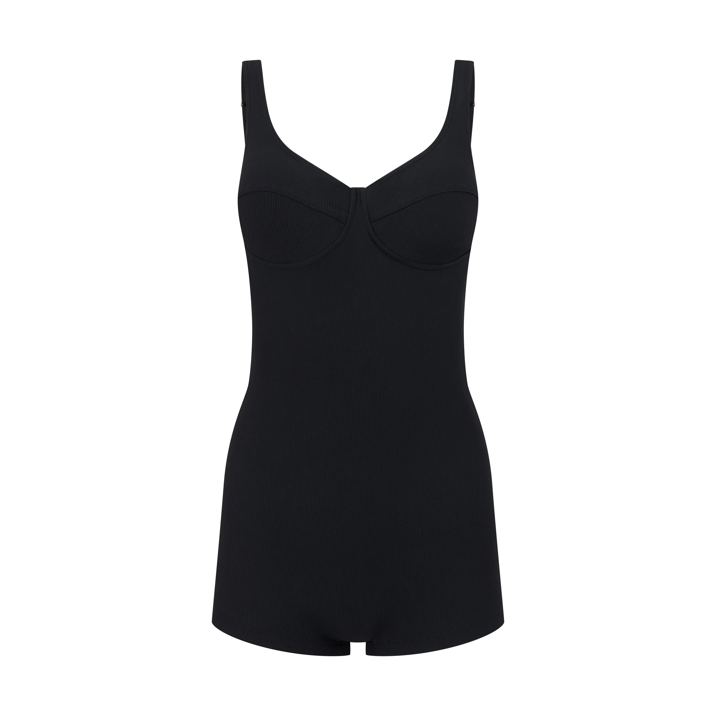 Underwire Active Bodysuit | Black Rib