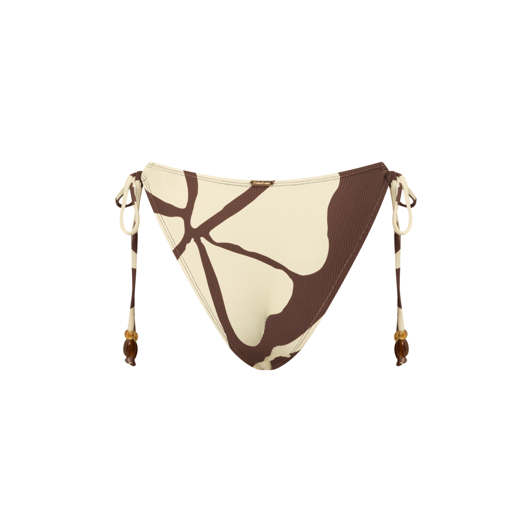 Ochre Lane String Bottom bikini bottom in Ibisco floral print with adjustable tie sides, high-cut leg.