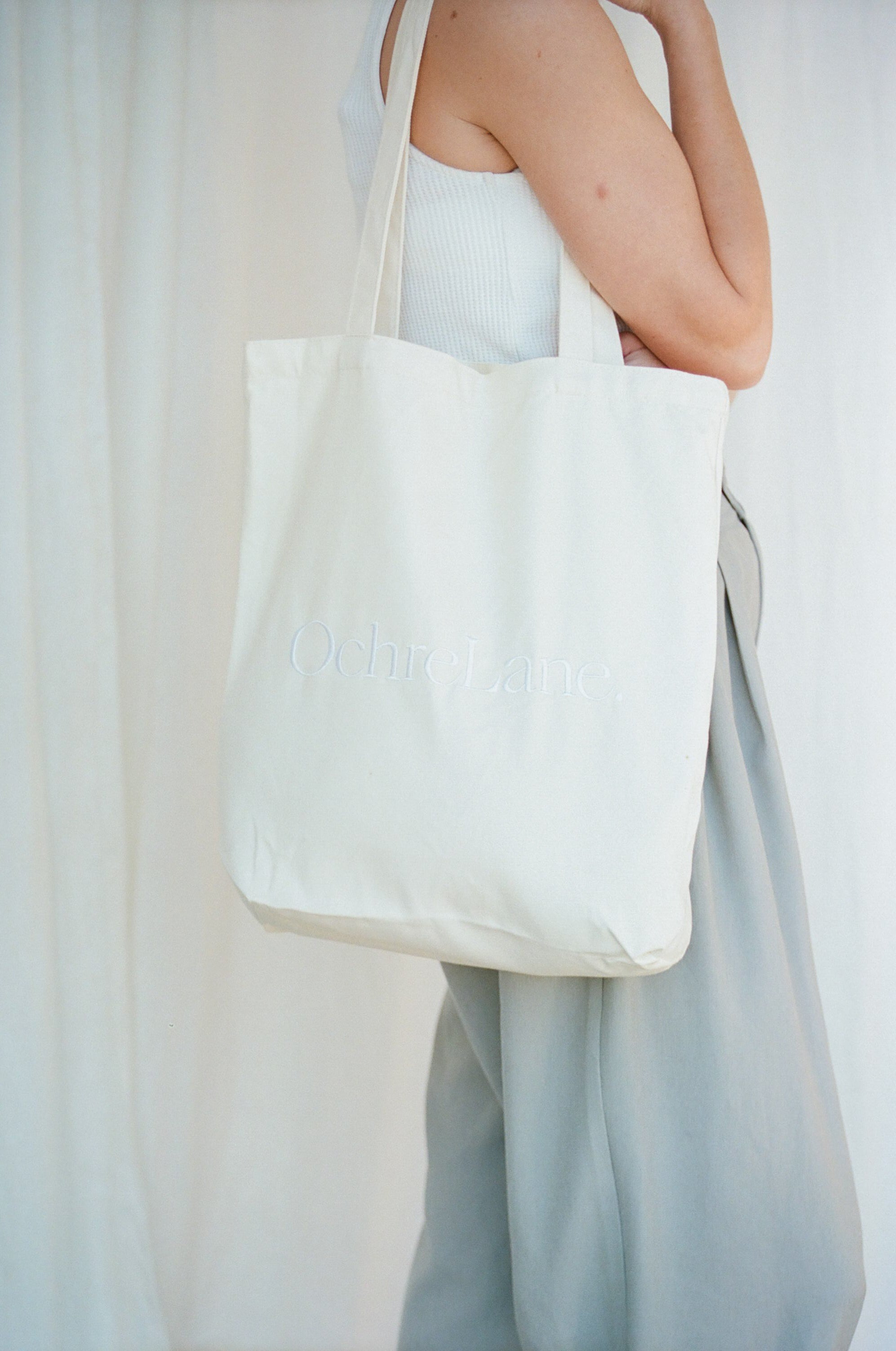 Cotton Tote Bag | White Logo