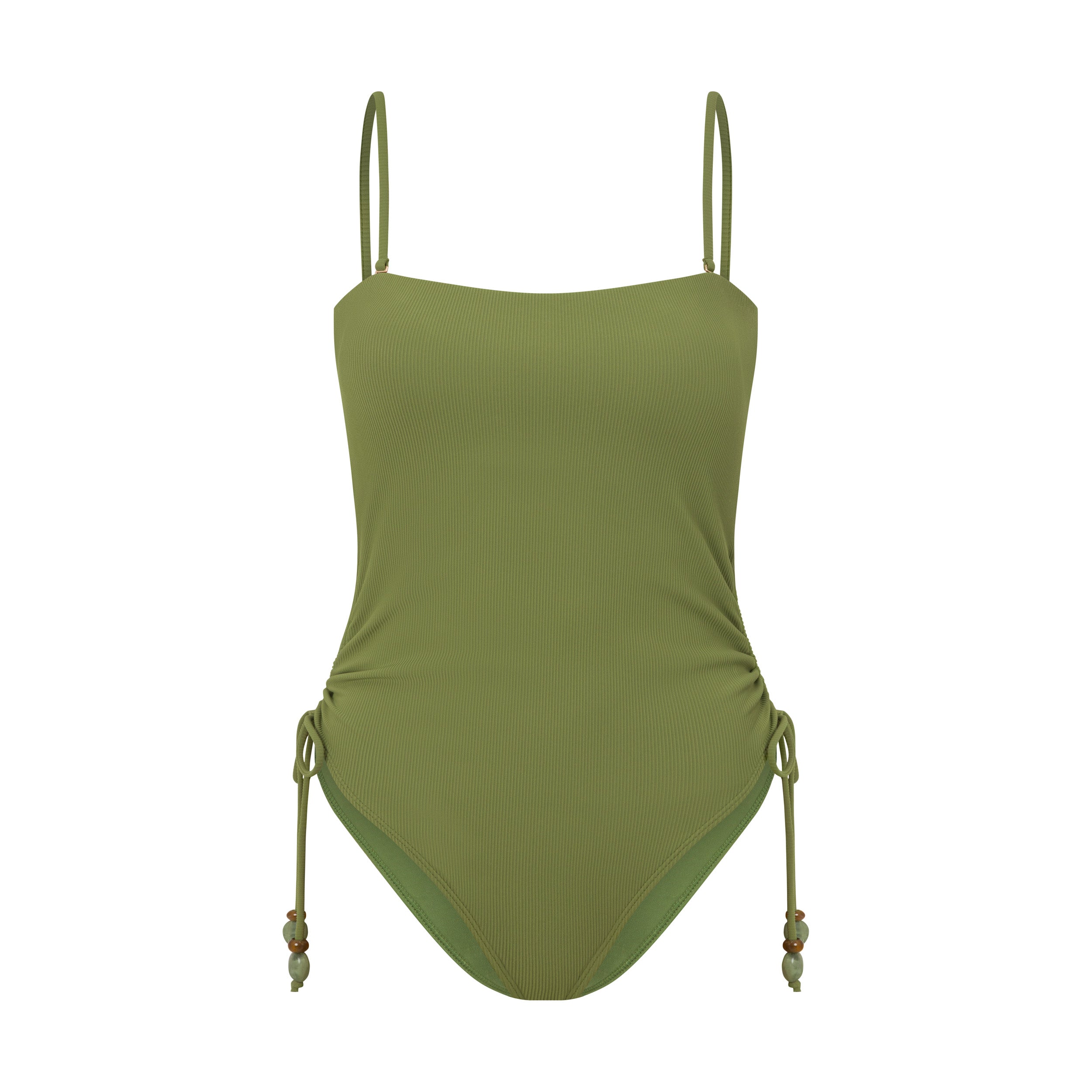 Ruched Side Tie One Piece | Moss