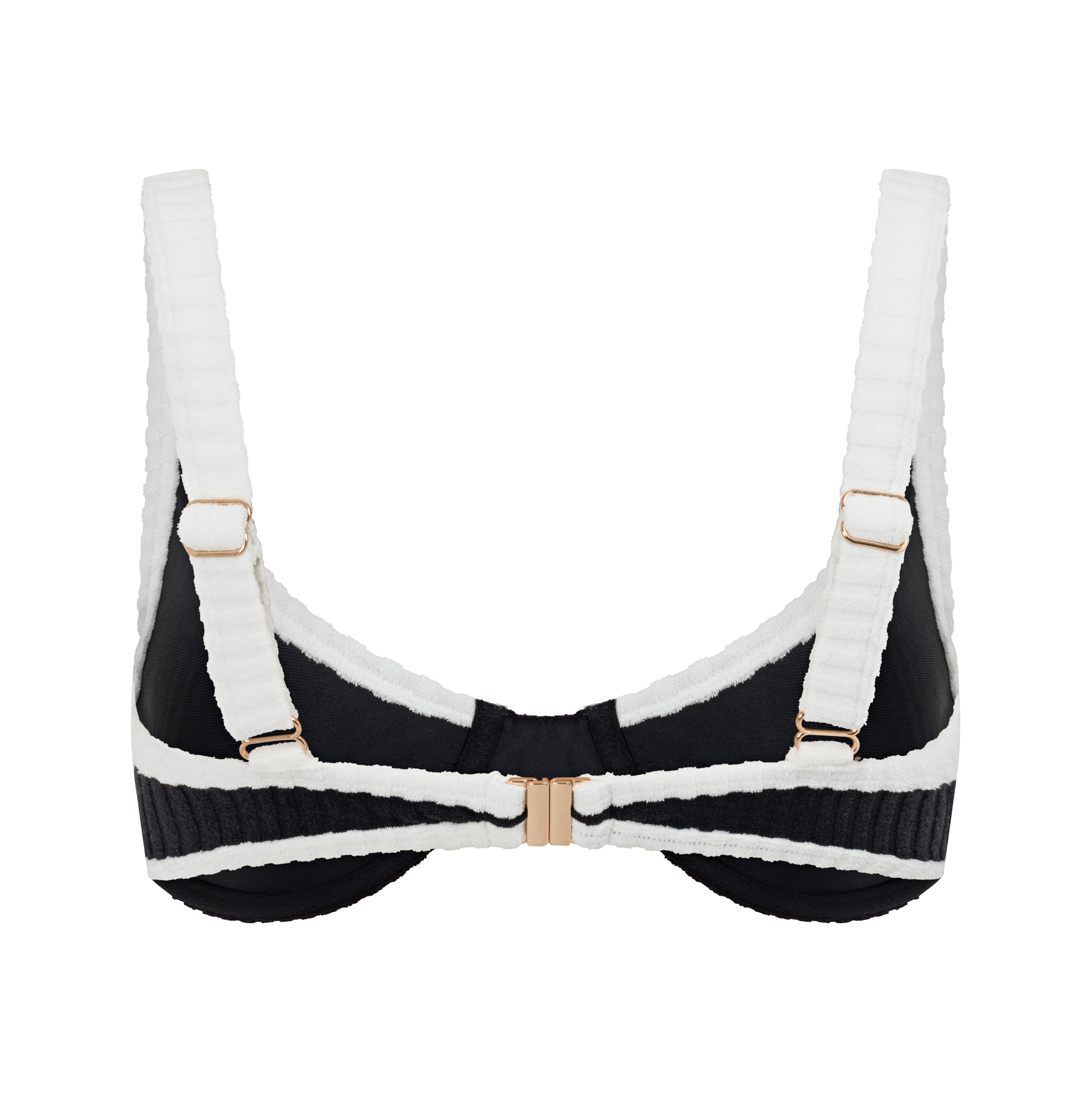 Ribbed Towelling Balconette Bra | Contrast