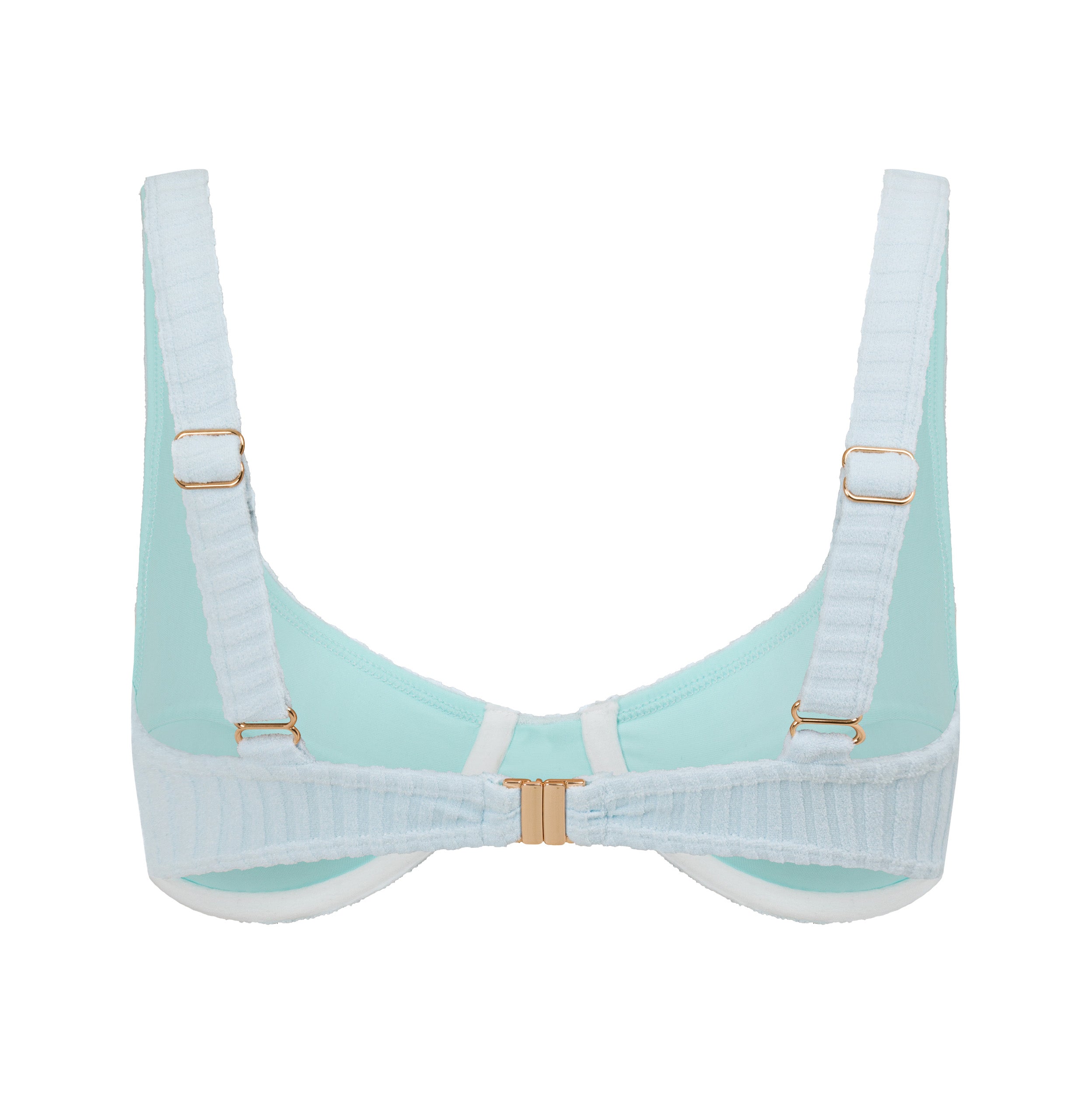 Ribbed Towelling Balconette Bra | Cloud