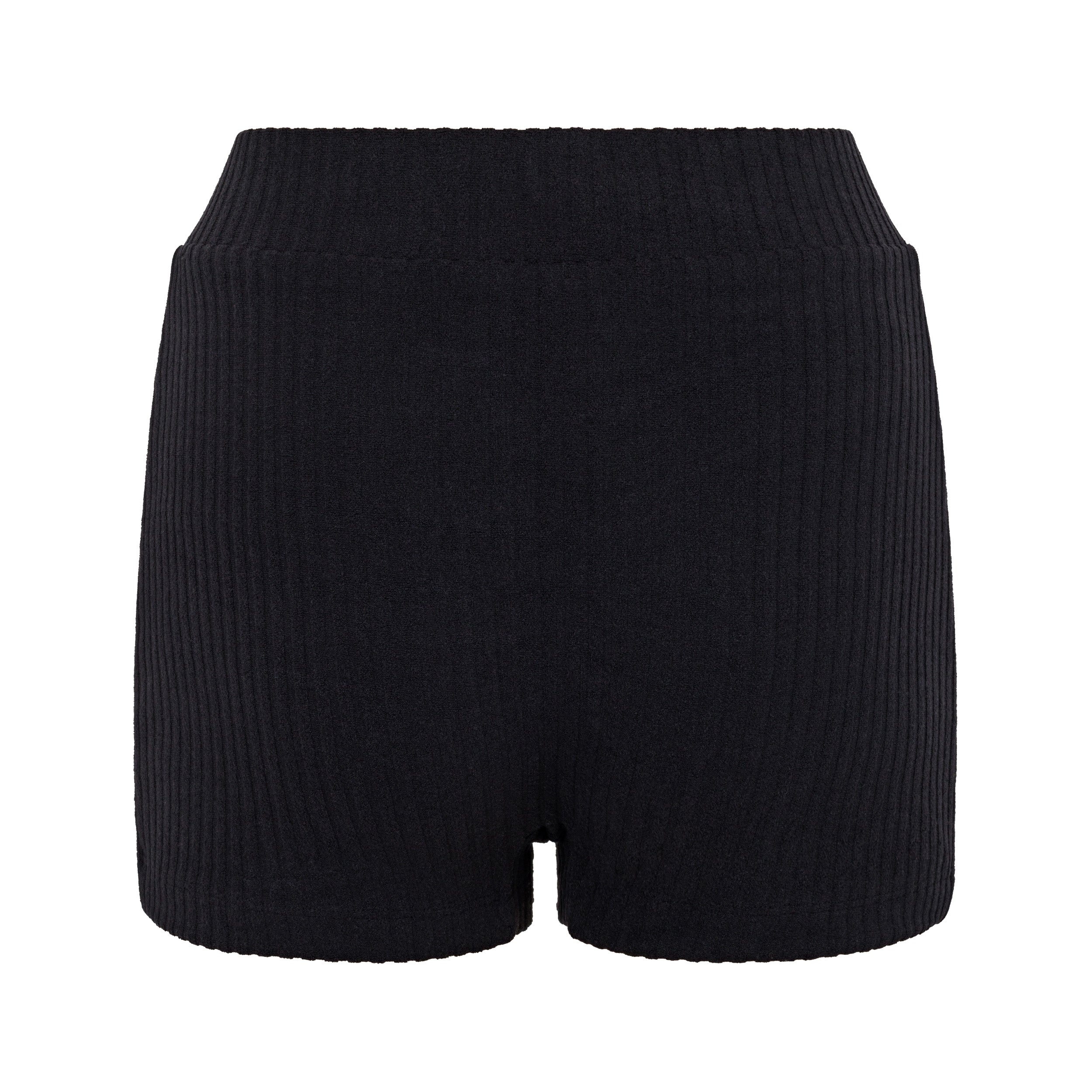 Ribbed Towelling Swim Short | Black
