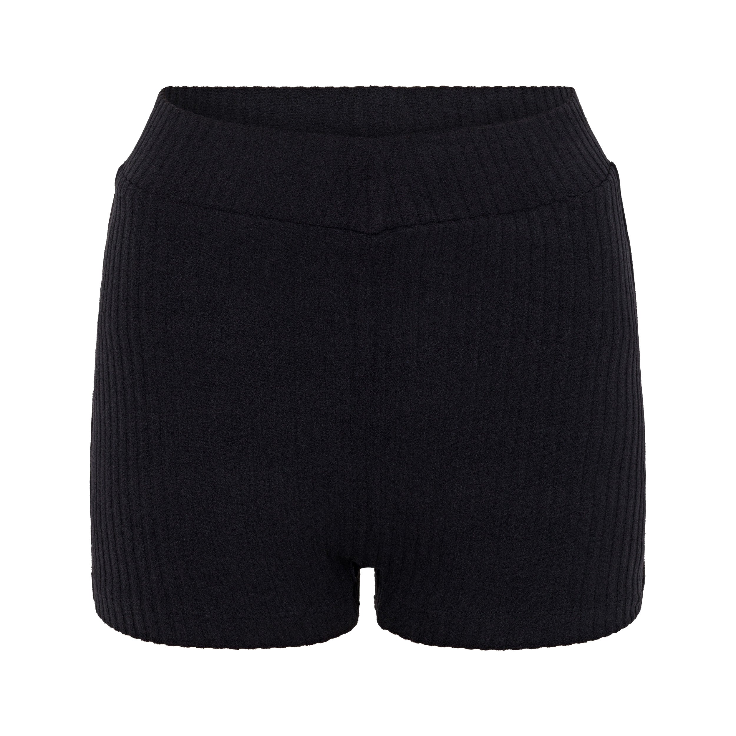 Ribbed Towelling Swim Short | Black