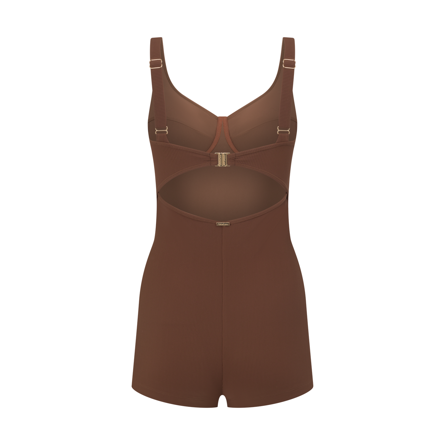 Women’s ribbed brown swim bodysuit – underwire design by Ochre Lane