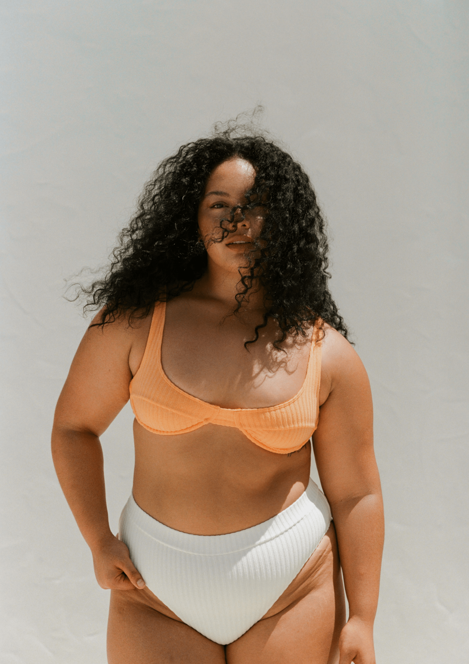 Ribbed Towelling Balconette Bra | Papaya