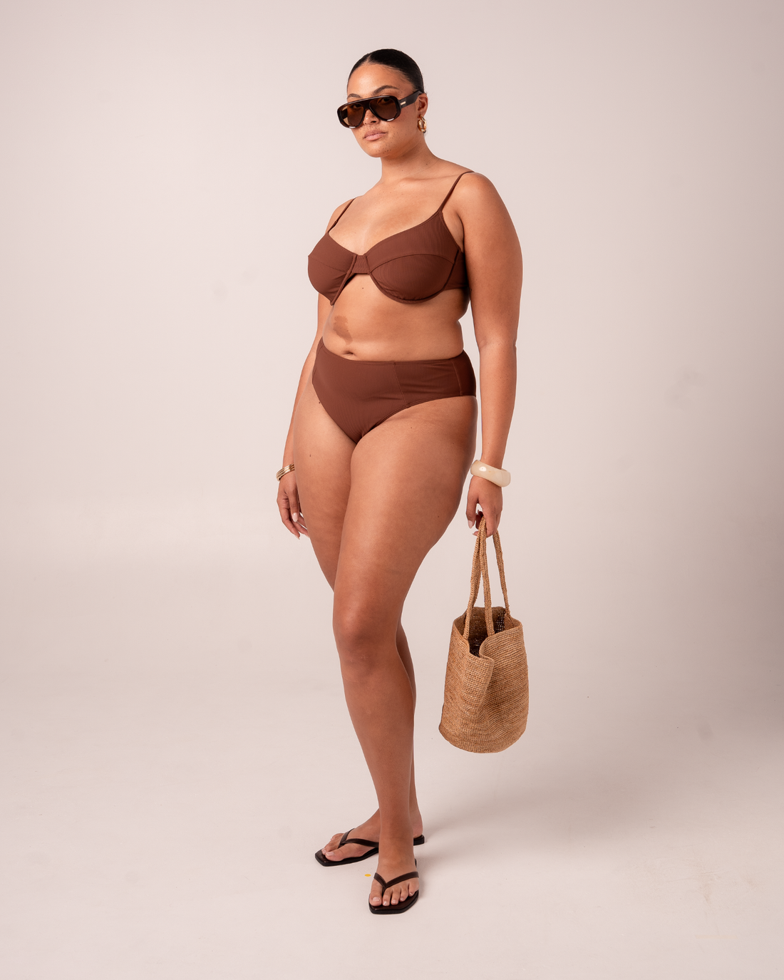 Tie Back Balconette Bra | Choc Rib
