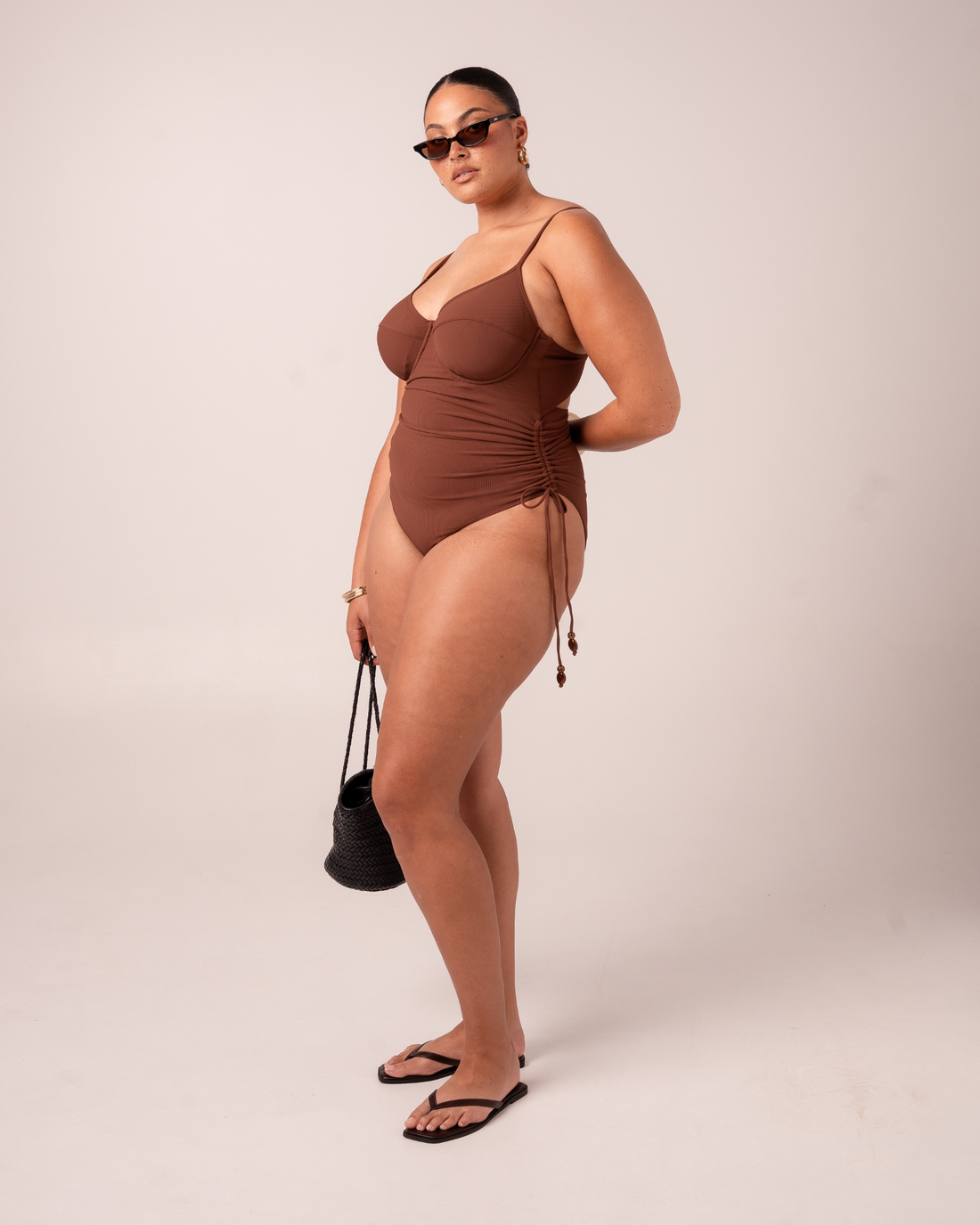Thin Strap Underwire One Piece | Choc