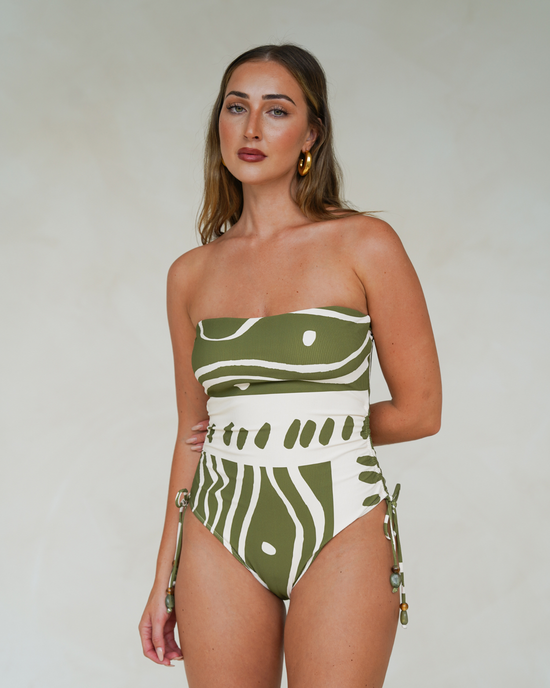 Ruched Side Tie One Piece | Tierra Rib