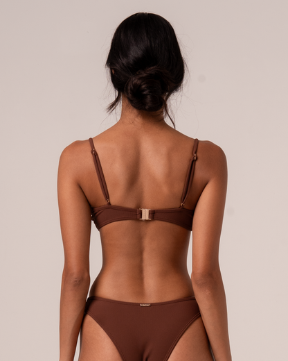 Ruched Soft Cup Bralette | Choc Rib