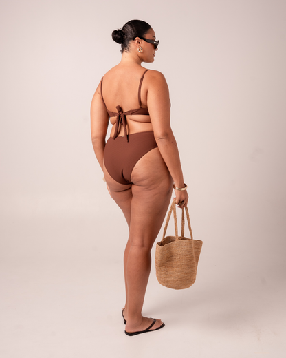 Tie Back Balconette Bra | Choc Rib
