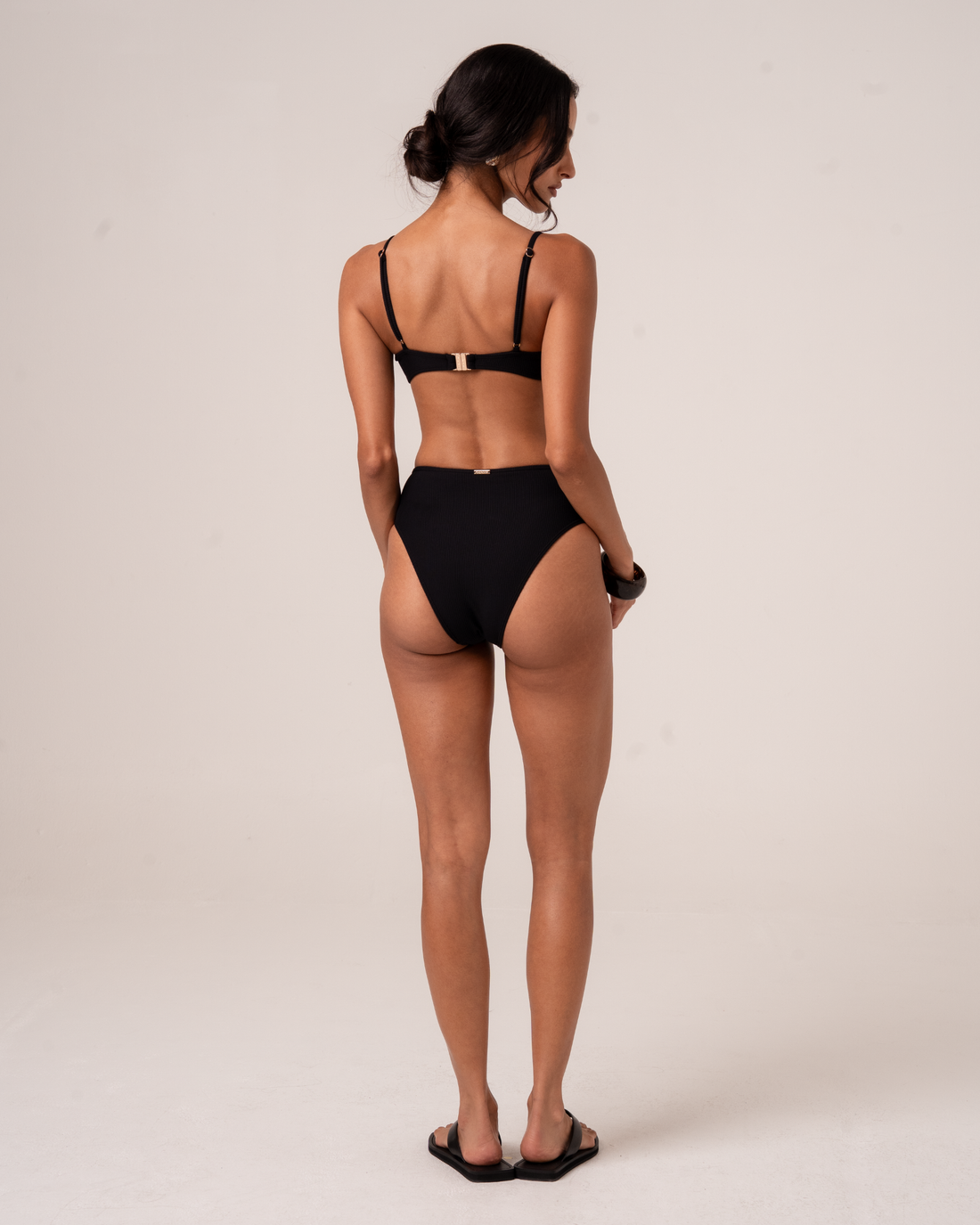 Ruched Soft Cup Bralette | Black Rib