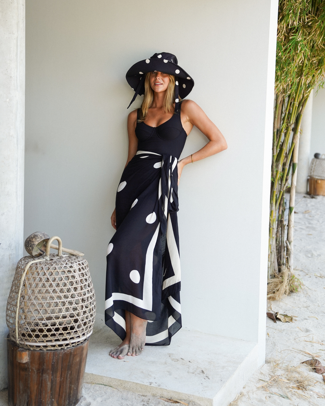 Sun Hat | Noir Dot