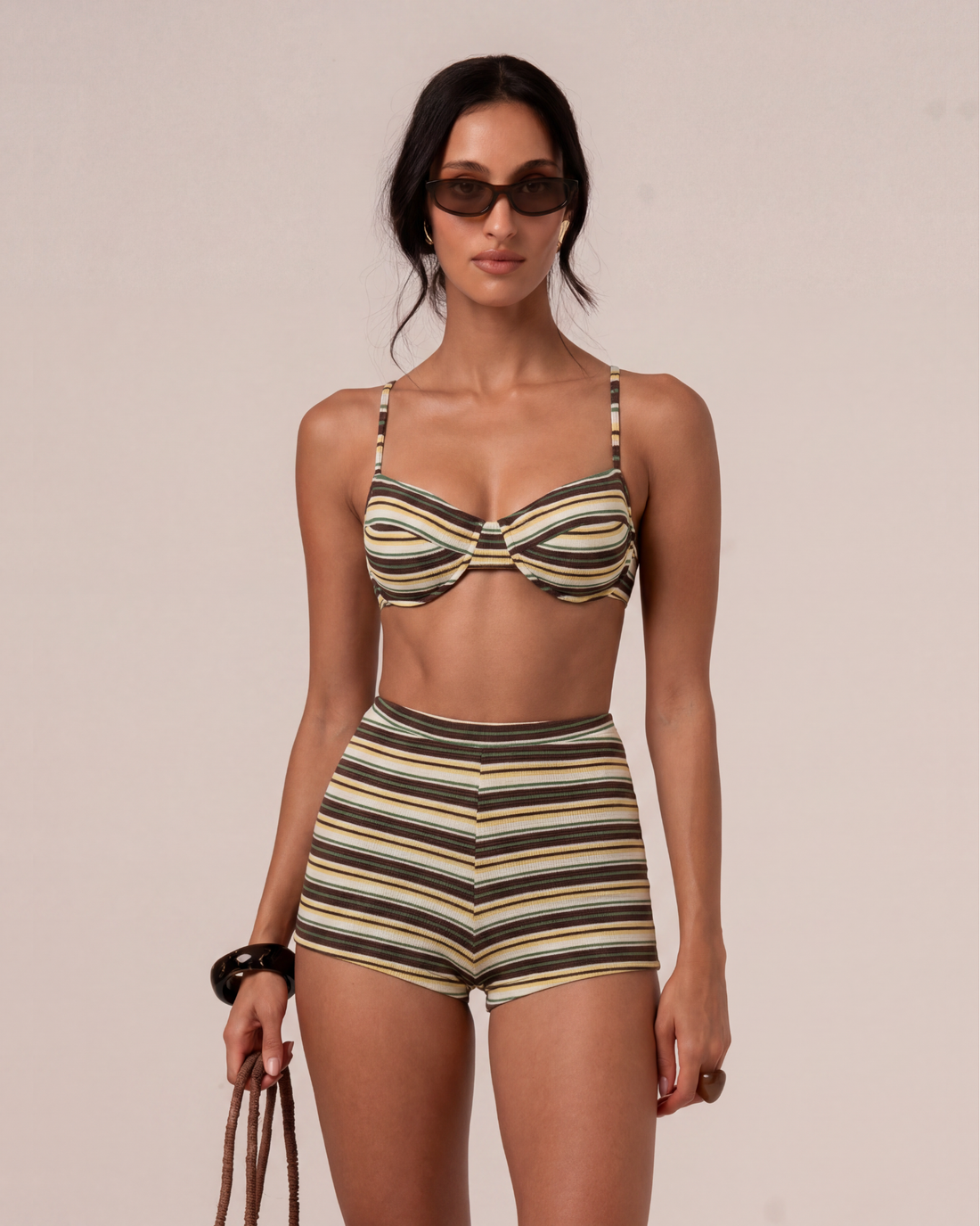 Soft Cup Bralette | Palm Stripe