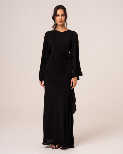 Vela Batwing Maxi Dress | Noir