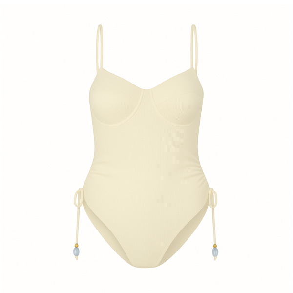 Thin Strap Underwire One Piece in Butter Yellow | Ochre Lane