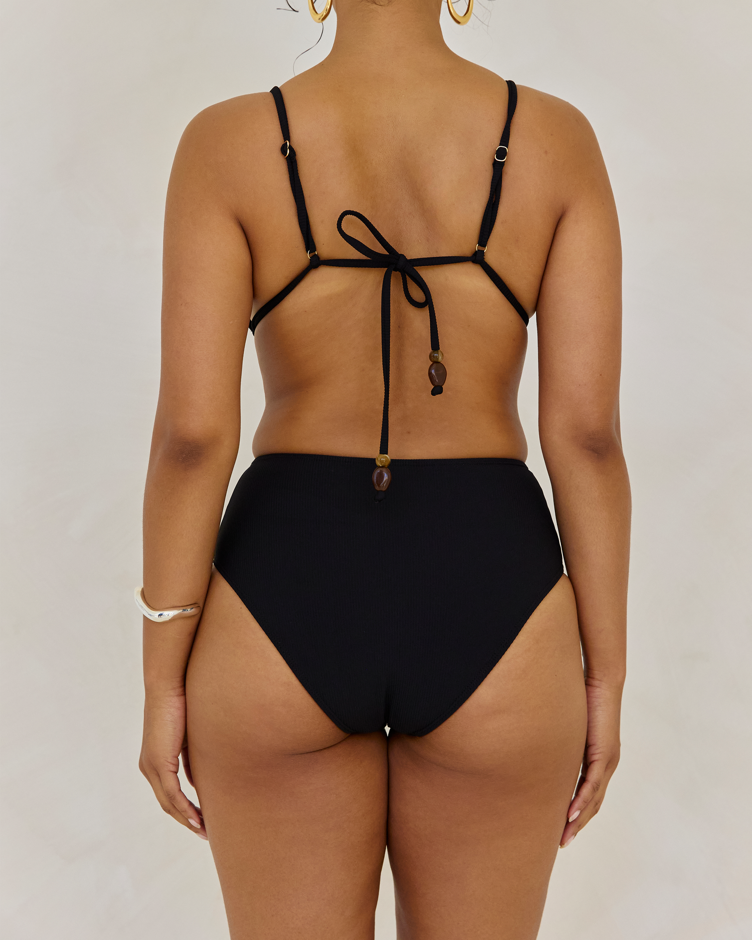 High Waist Brief | Black Rib