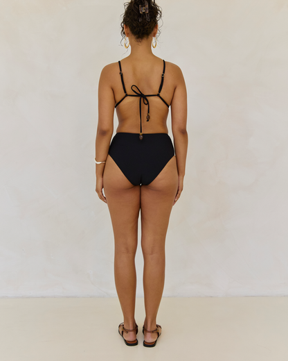 High Waist Brief | Black Rib