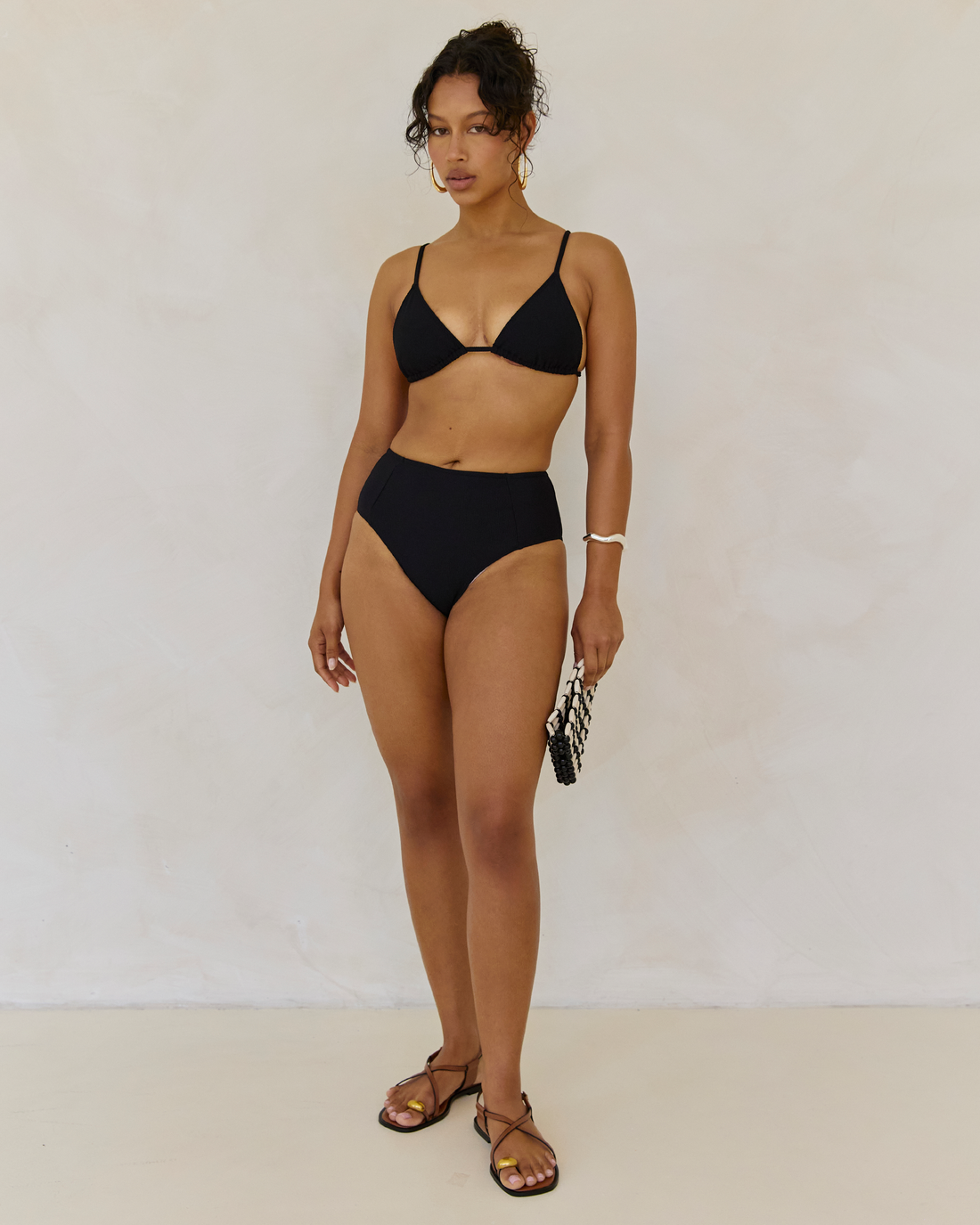 High Waist Brief | Black Rib