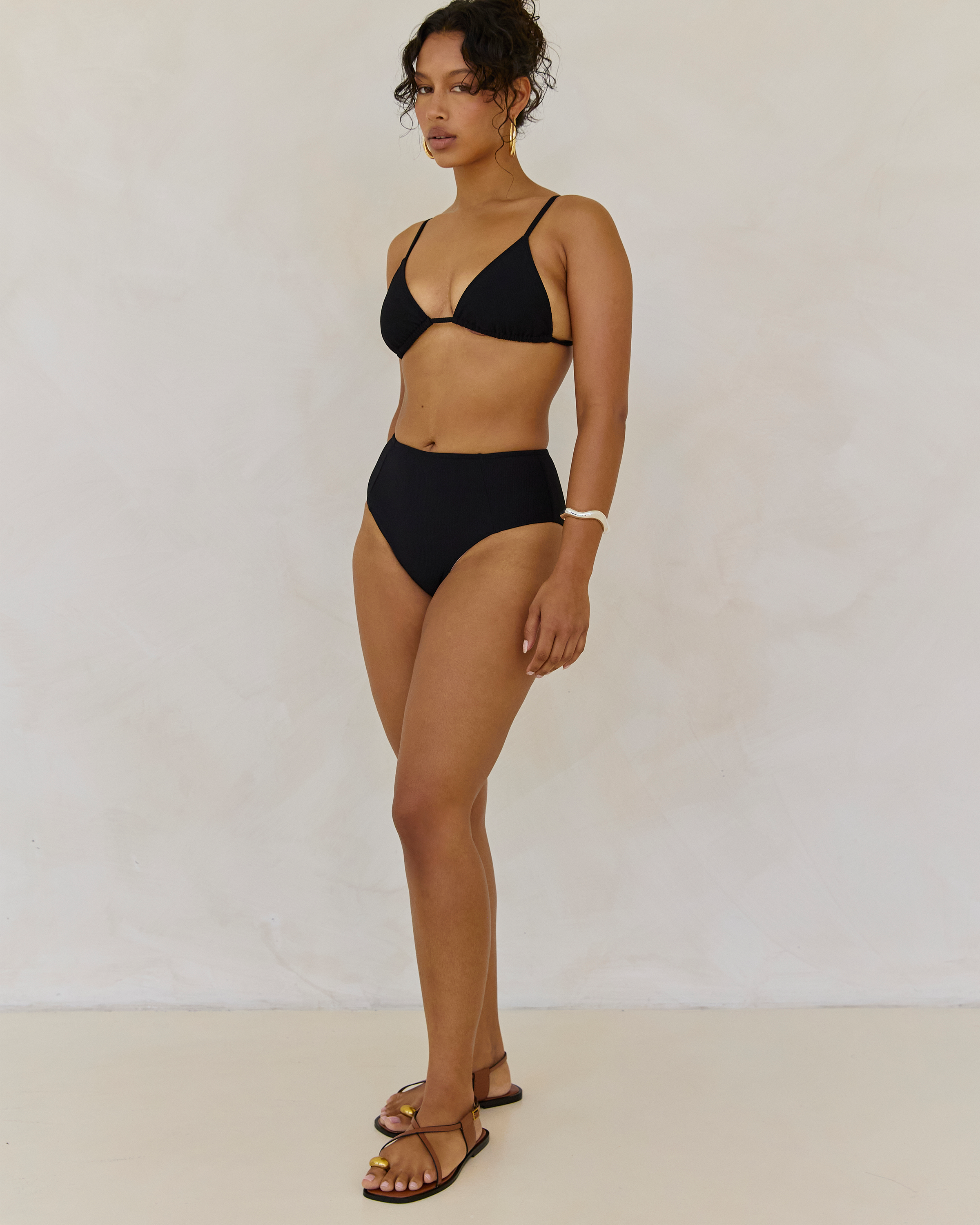 High Waist Brief | Black Rib