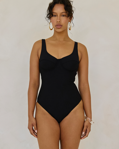 Original Underwire One Piece | Black Rib