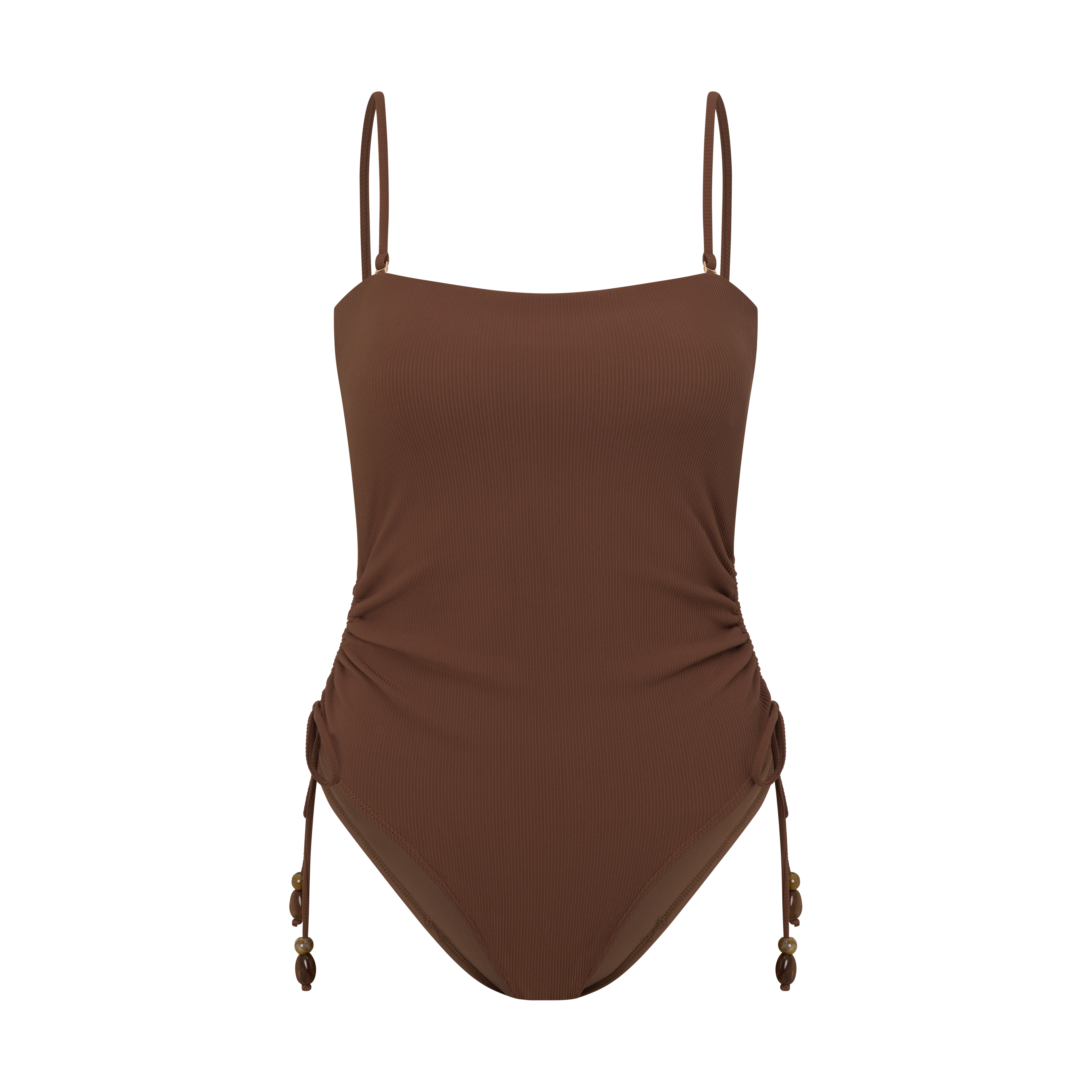 ochre-lane-ruched-one-piece-chocolate-rib