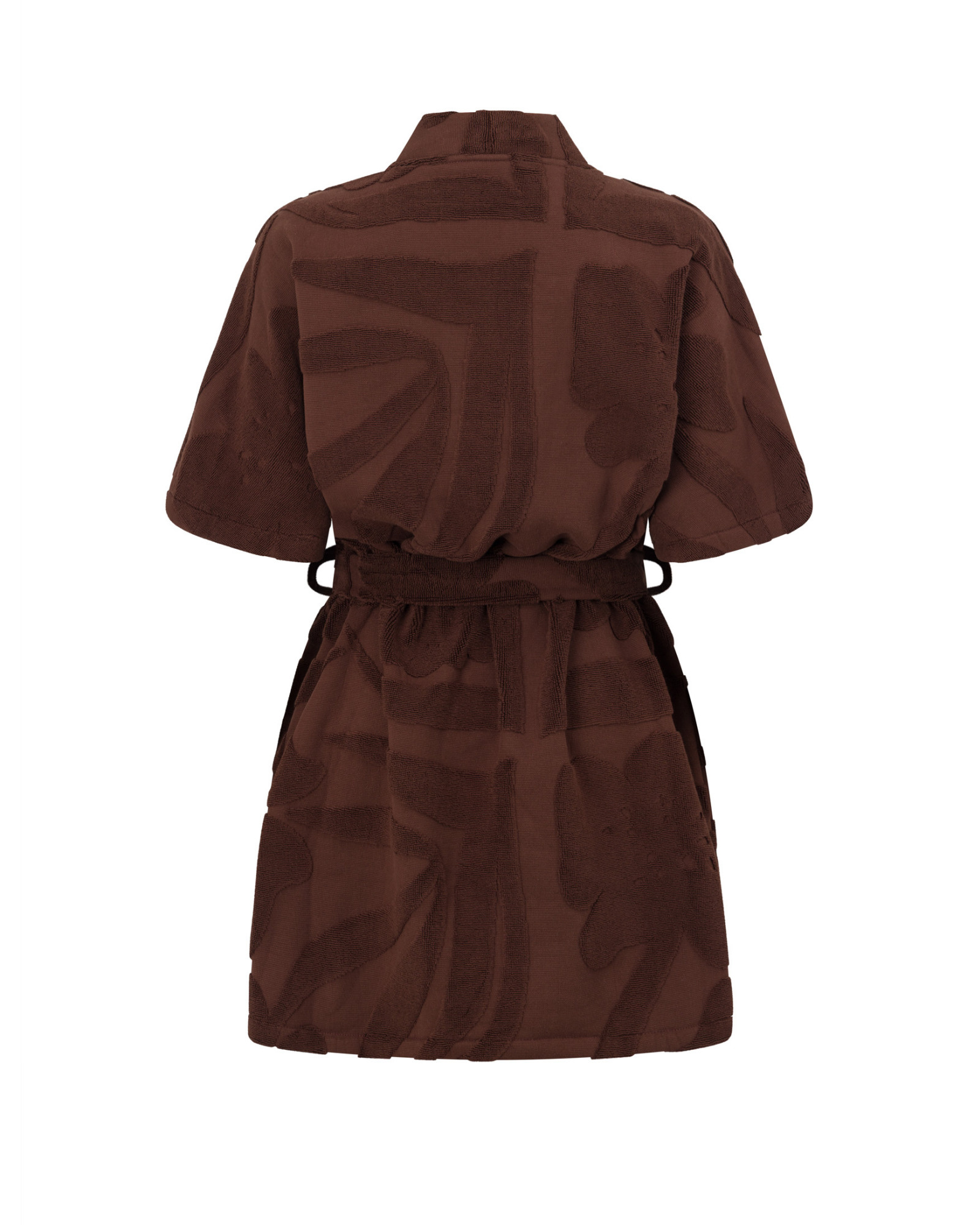 Chocolate Textured Towelling Robe – Lightweight Summer Resort Wear