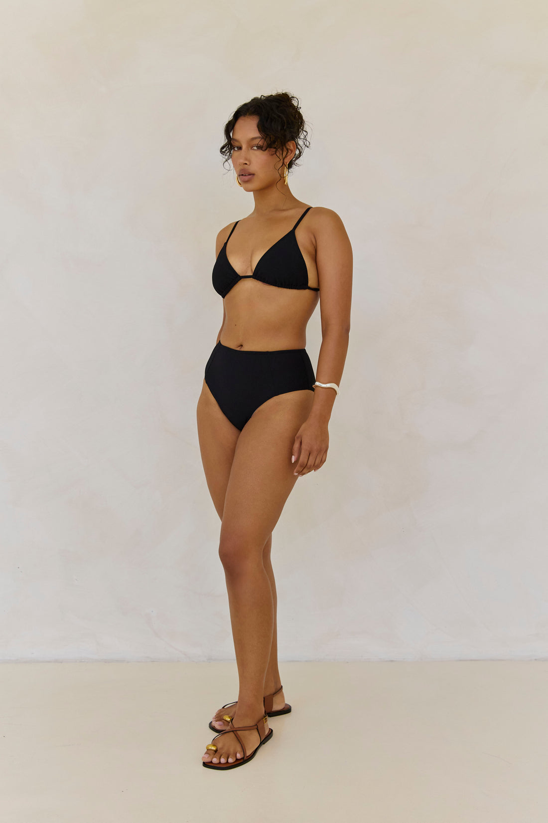 High Waist Brief | Black Rib