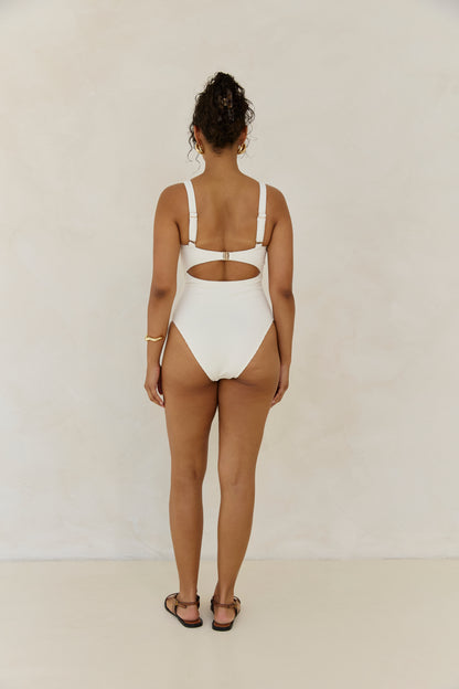 Ribbed Towelling One Piece | Crème