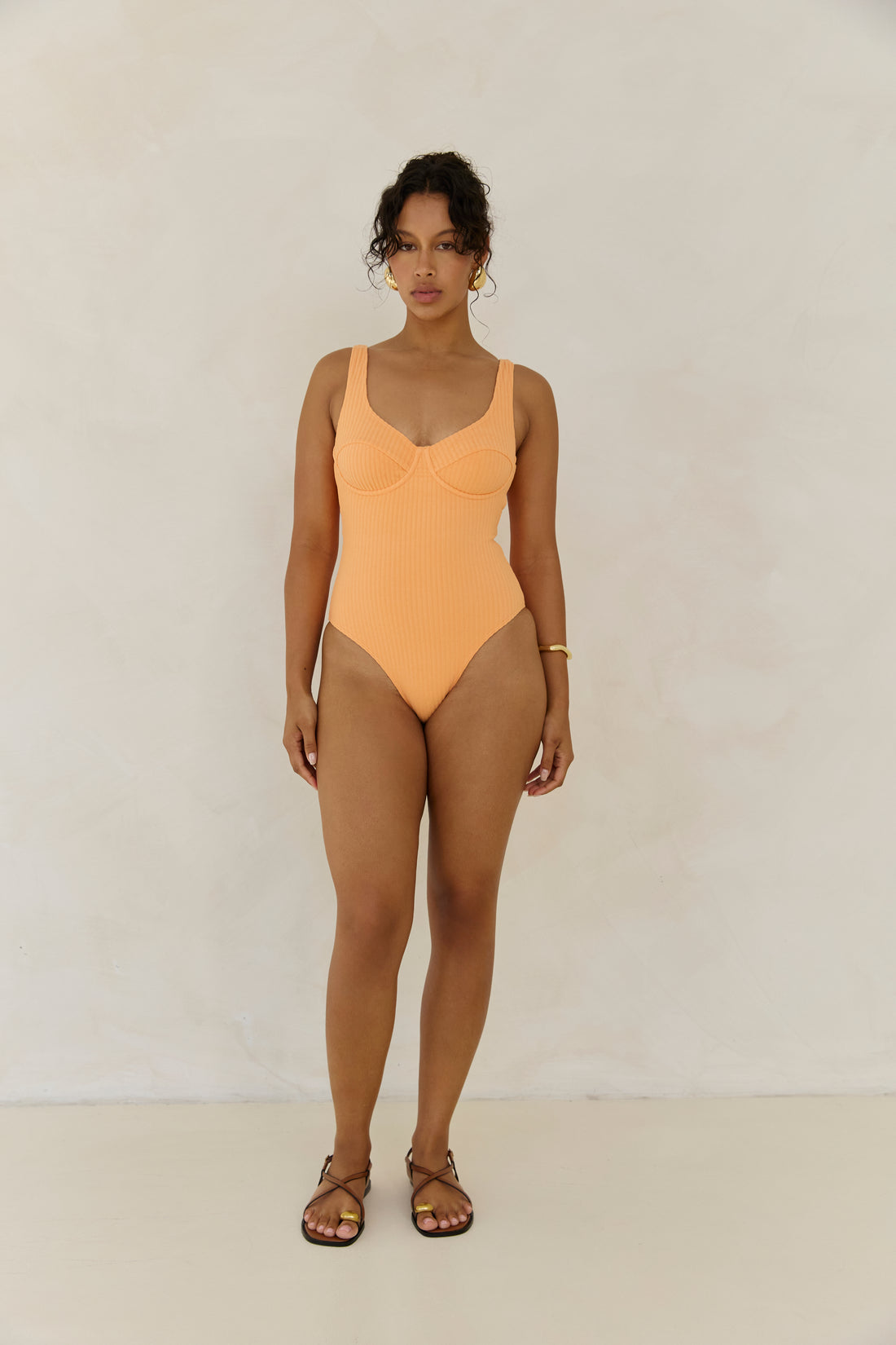 Ribbed Towelling One Piece | Papaya