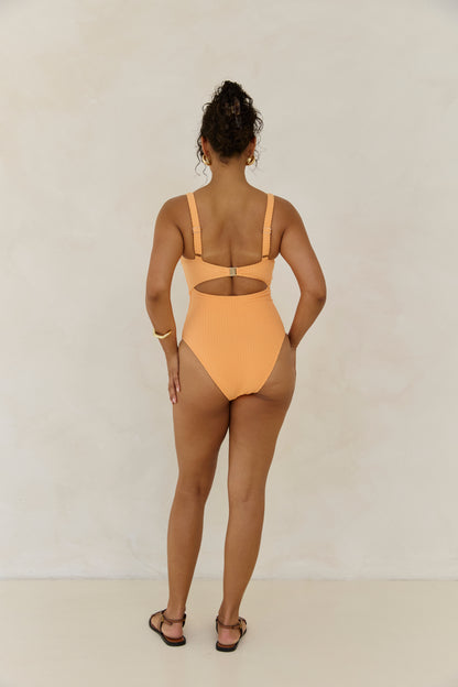 Ribbed Towelling One Piece | Papaya