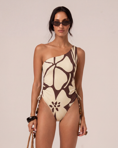 One Shoulder Ruched One Piece | Ibisco