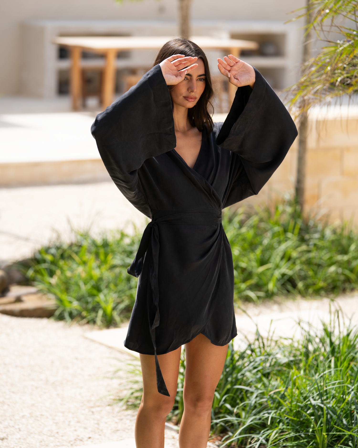 Maia Batwing Mini Dress | Noir