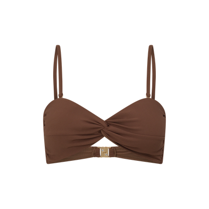 Bandeau Twist Bra | Choc