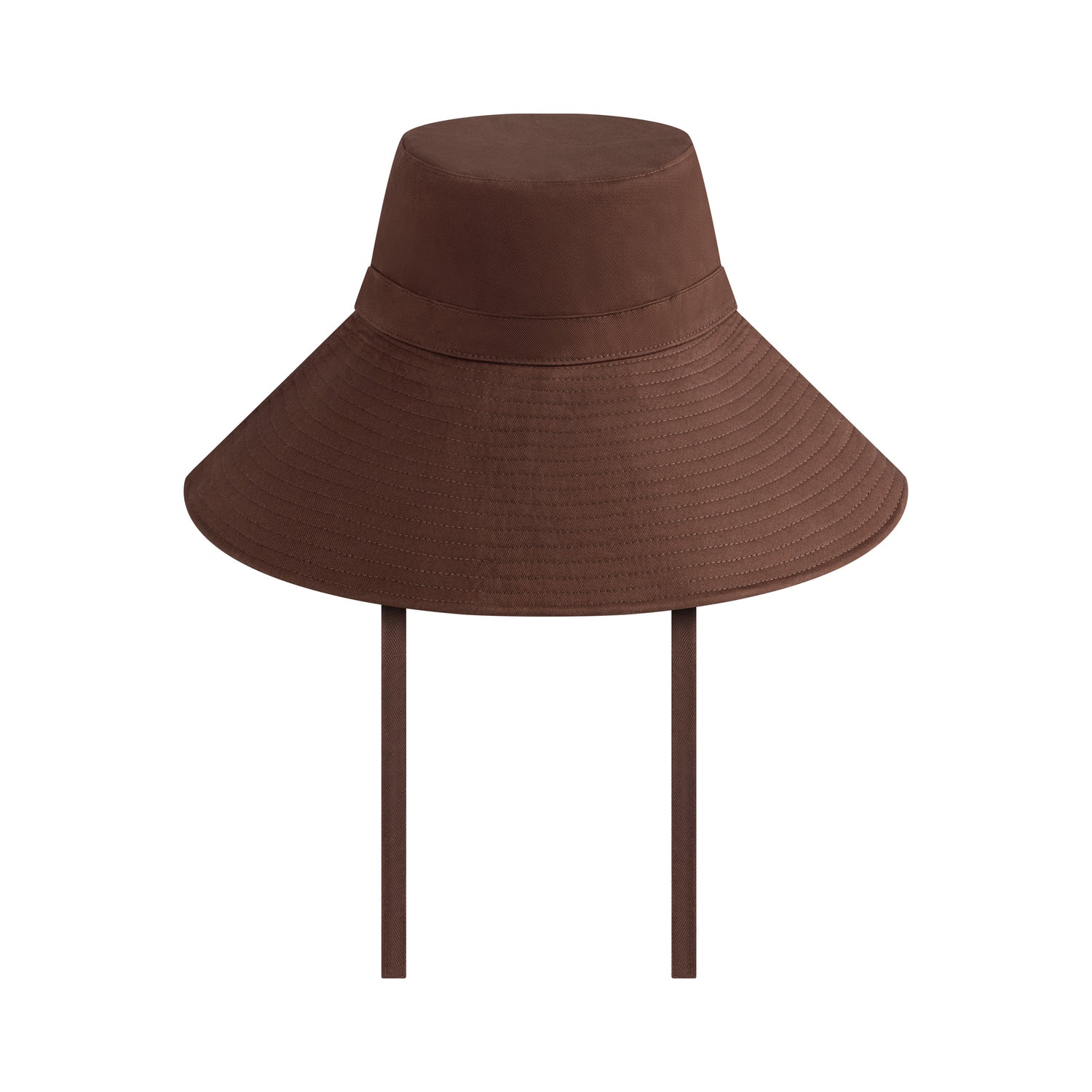 Ochre Lane Sun Hat in chocolate brown cotton, wide brim summer hat with adjustable fit