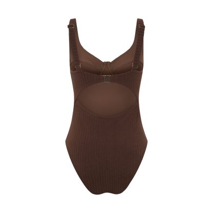 Ribbed Towelling One Piece | Cocoa