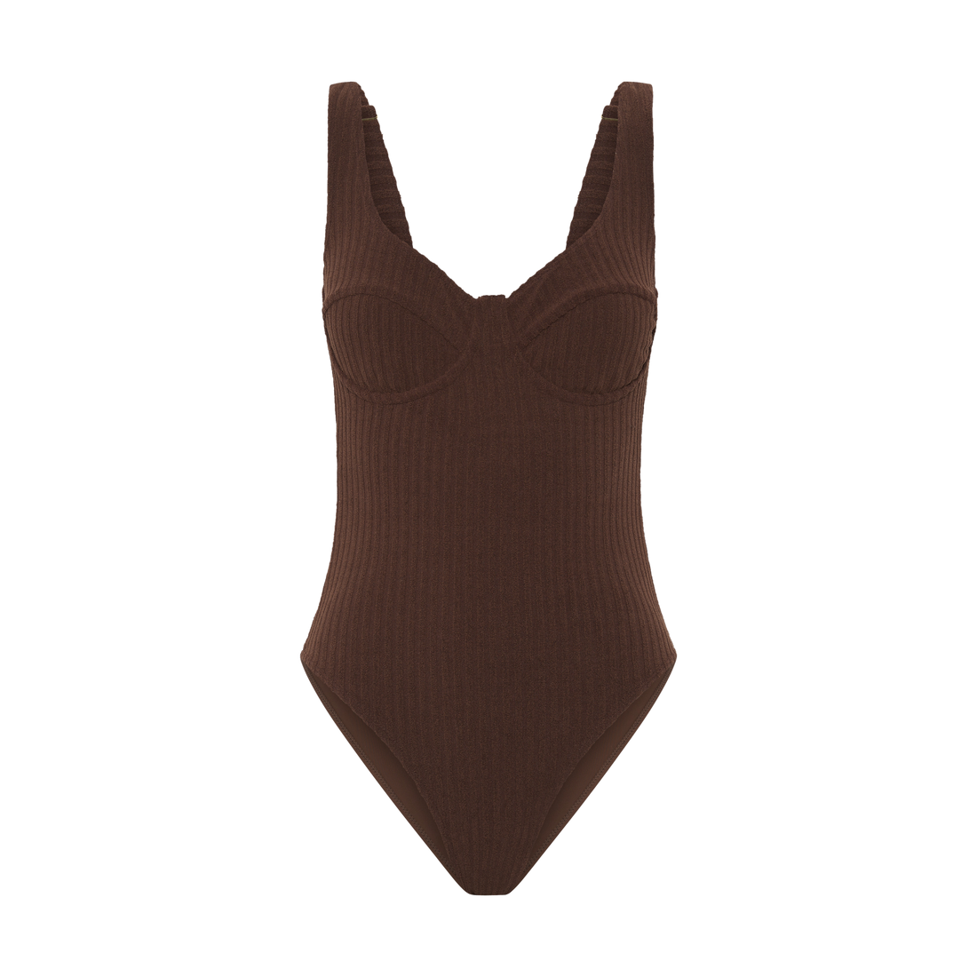 Ribbed Towelling One Piece | Cocoa