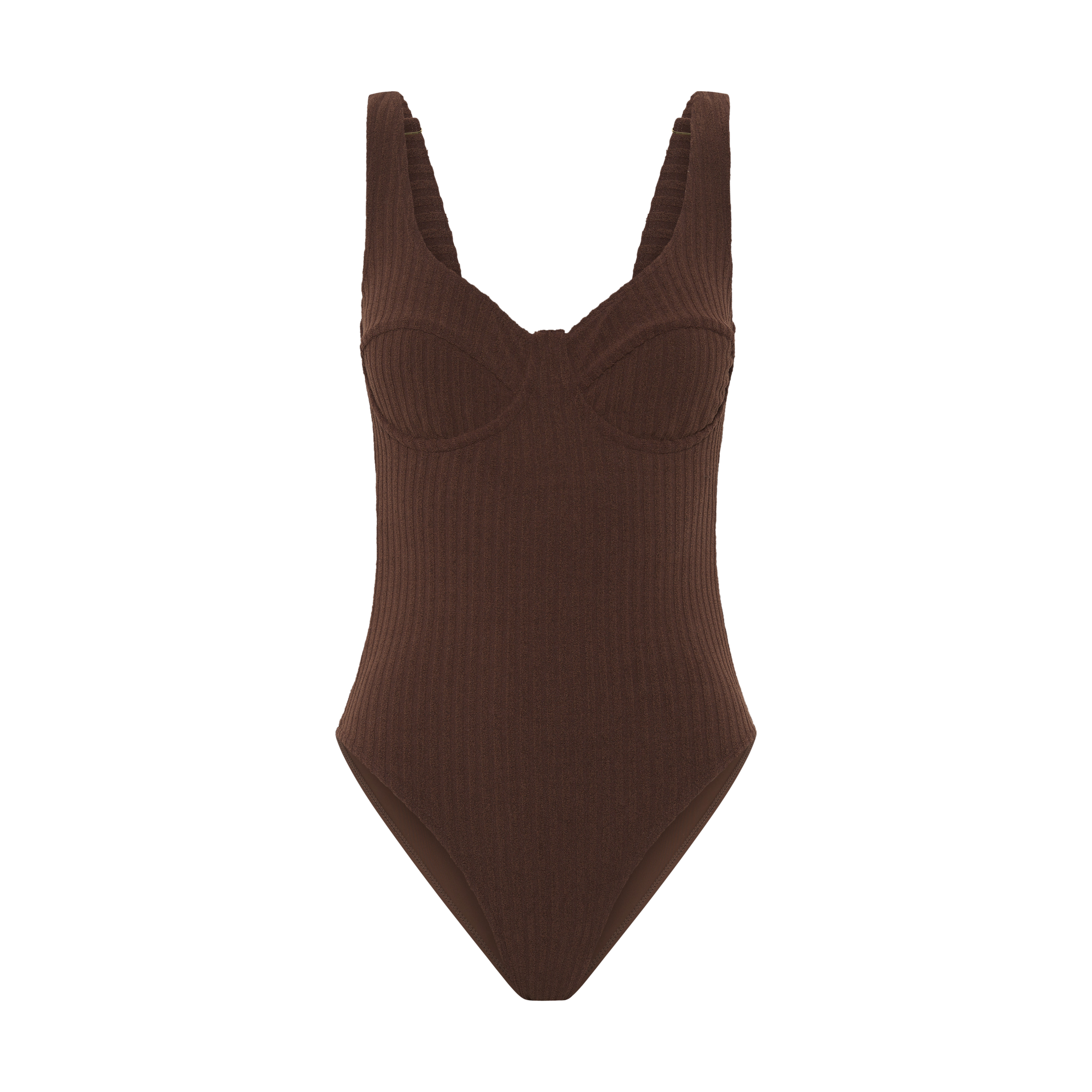 Ribbed Towelling One Piece | Cocoa