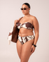 Ochre Lane Bandeau Twist bikini top in Ibisco floral print with supportive twist front and side boning