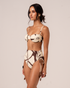 Ochre Lane Ruched Soft Cup Bralette bikini top in Ibisco floral print with soft-cup support and adjustable straps
