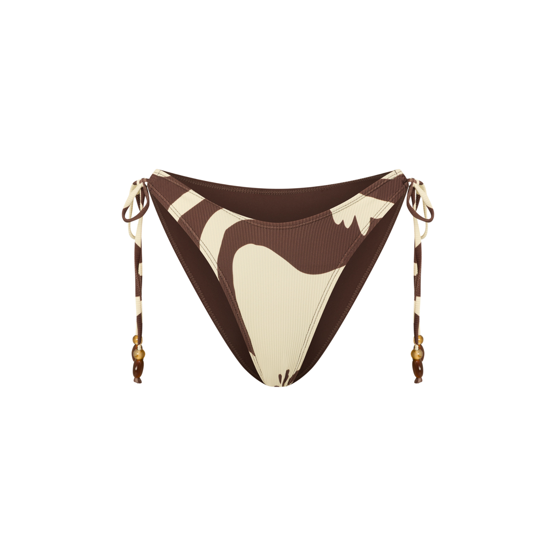 Ochre Lane String Bottom bikini bottom in Ibisco floral print, sculpting rib fabric luxury swimwear.
