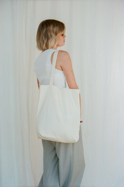 Cotton Tote Bag | White Logo