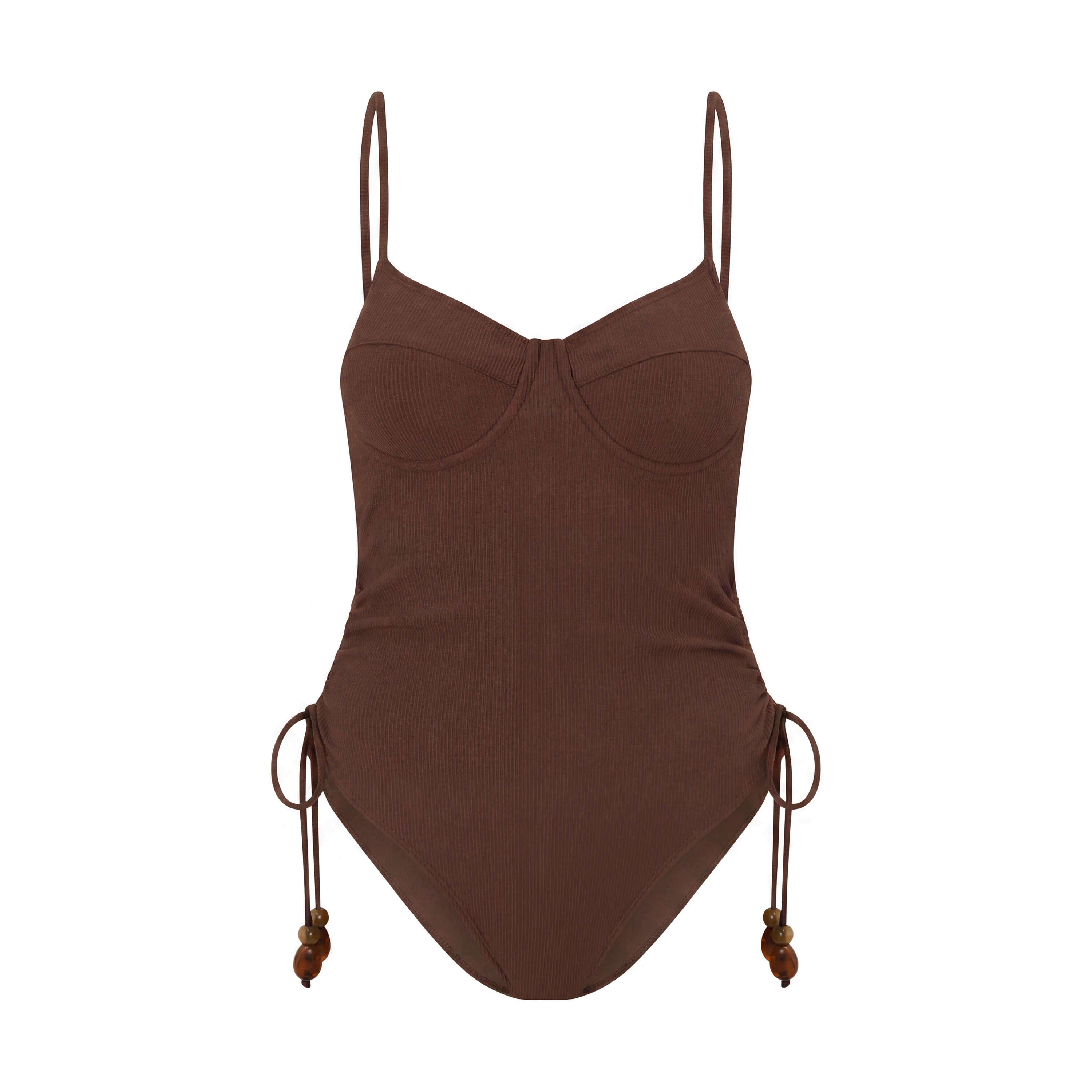 Thin Strap Underwire One Piece | Choc