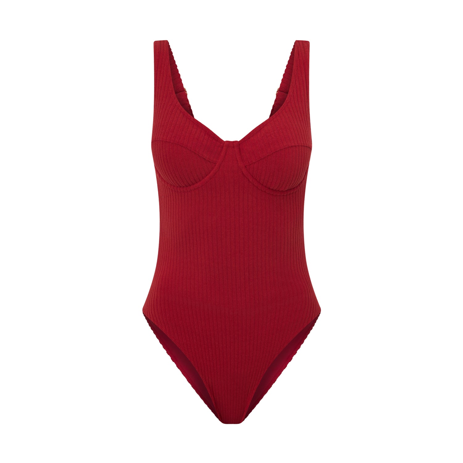 Ribbed Towelling One Piece | Merlot