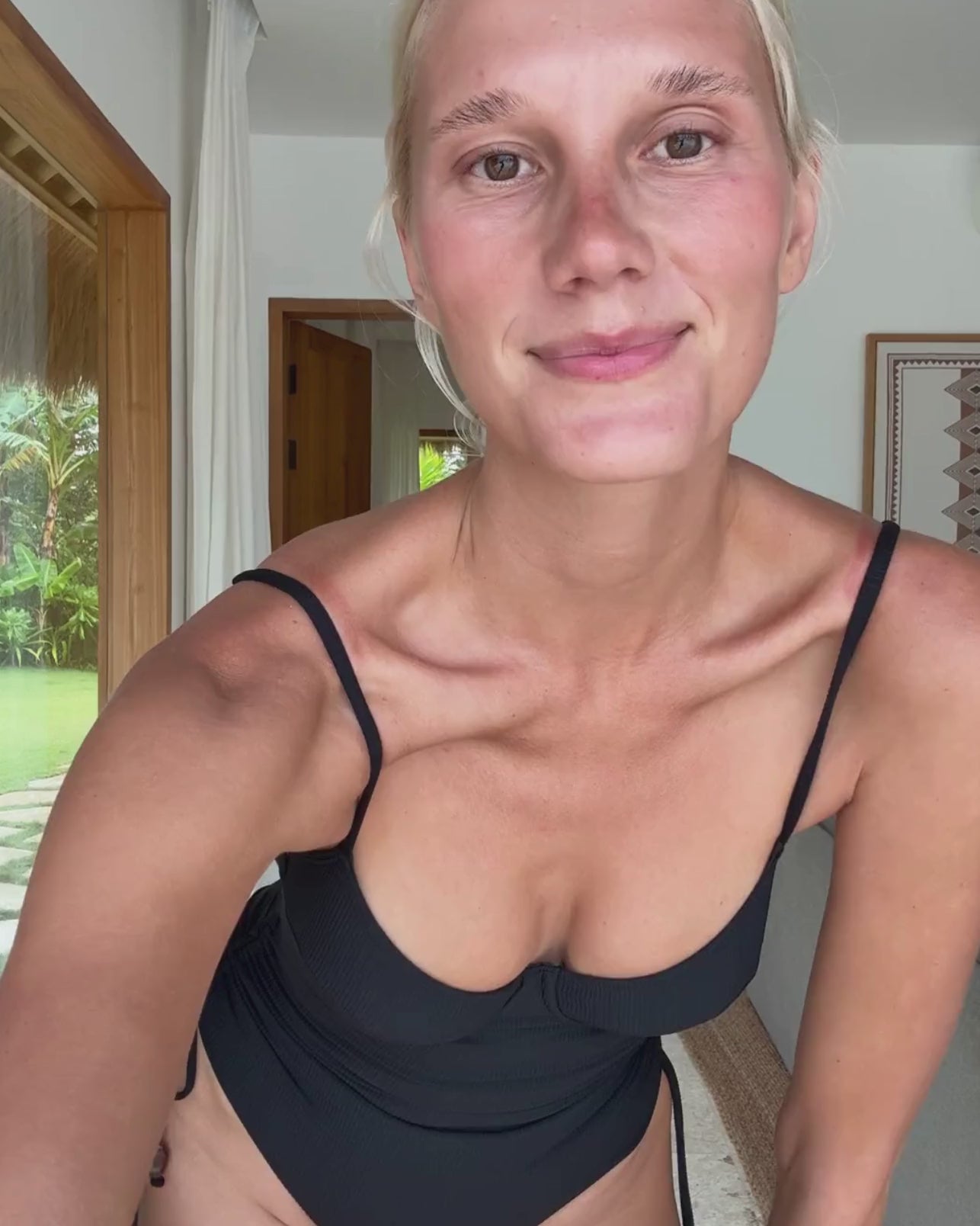 Thin Strap Underwire One Piece | Black Rib