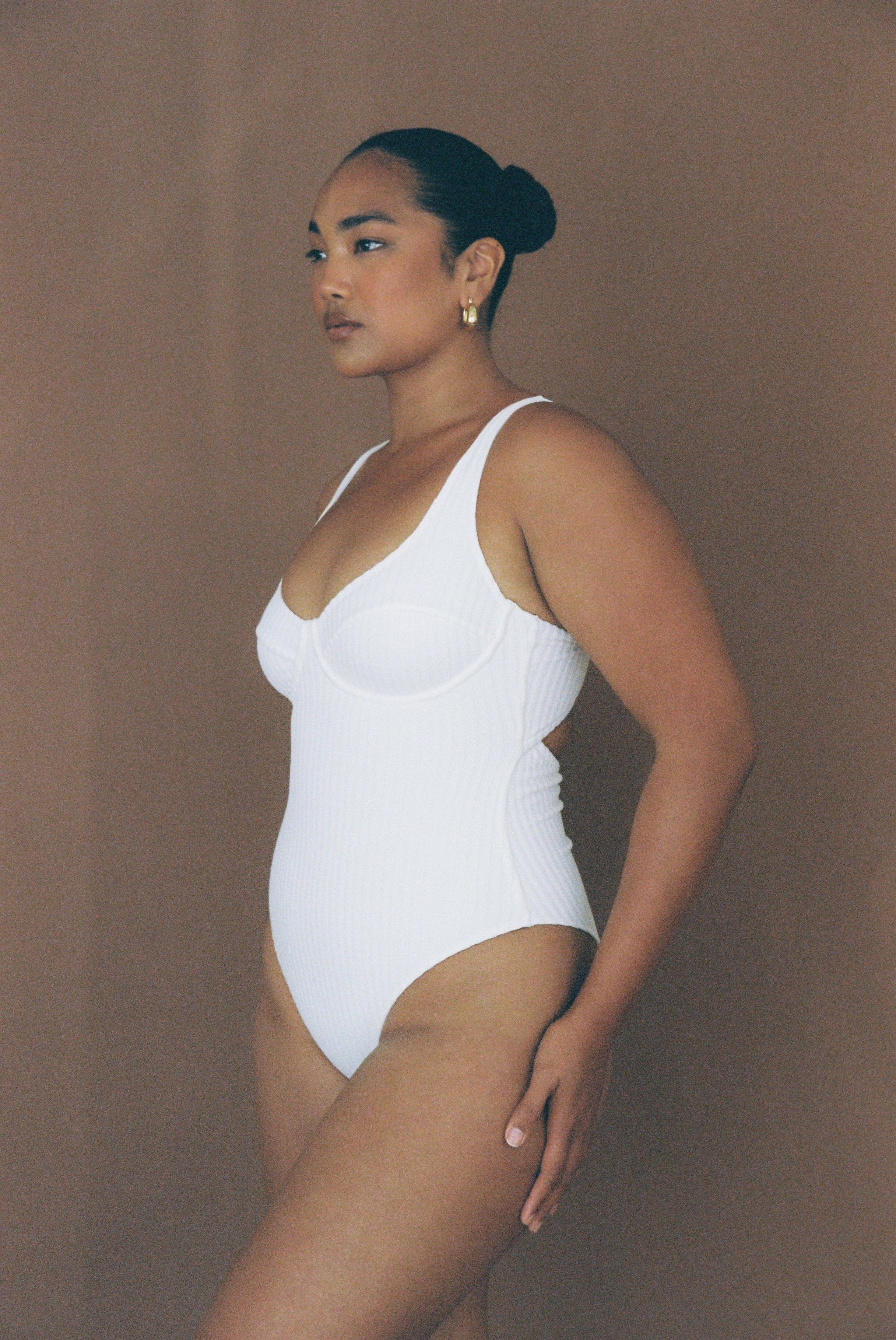 Ribbed Towelling One Piece | Crème